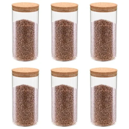 Storage jars with cork lids 6 units 1400 ml by vidaXL, Cookie Jars - Ref: Foro24-50841, Price: 42,80 €, Discount: %