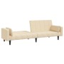 Sofá cama de 2 plazas con dos almohadas tela color crema by , Sofas - Ref: Foro24-375836, Price: 286,27 €, Discount: %