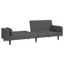 Sofá cama de 2 plazas con dos almohadas tela gris oscuro de , Sofás - Ref: Foro24-375834, Precio: 275,47 €, Descuento: %