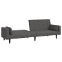 Sofá cama de 2 plazas con dos almohadas tela gris oscuro de , Sofás - Ref: Foro24-375834, Precio: 283,18 €, Descuento: %