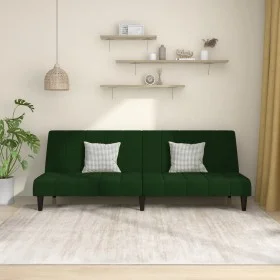 Sofá cama de 2 plazas terciopelo verde oscuro by , Sofas - Ref: Foro24-375843, Price: 239,93 €, Discount: %