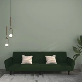 Sofá cama de 2 plazas terciopelo verde oscuro by , Sofas - Ref: Foro24-375860, Price: 253,48 €, Discount: %