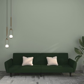 Zweiplätziges Schlafsofa aus dunkelgrünem Samtstoff von , Sofas - Ref: Foro24-375860, Preis: 263,74 €, Rabatt: %