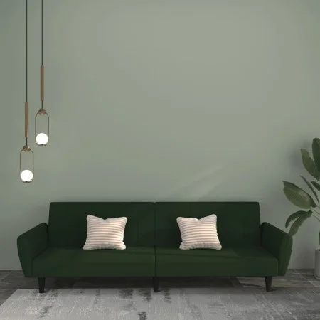 Zweiplätziges Schlafsofa aus dunkelgrünem Samtstoff von , Sofas - Ref: Foro24-375860, Preis: 260,84 €, Rabatt: %