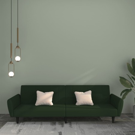 Zweiplätziges Schlafsofa aus dunkelgrünem Samtstoff von , Sofas - Ref: Foro24-375860, Preis: 263,74 €, Rabatt: %