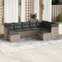 Gartenmöbel-Set 9-teilig mit grauen Polstern aus synthetischem Rattan von , Gartensets - Ref: Foro24-3218570, Preis: 501,81 €...