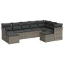 Gartenmöbel-Set 9-teilig mit grauen Polstern aus synthetischem Rattan von , Gartensets - Ref: Foro24-3218570, Preis: 502,43 €...