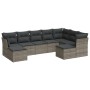 Gartenmöbel-Set 9-teilig mit grauen Polstern aus synthetischem Rattan von , Gartensets - Ref: Foro24-3218570, Preis: 501,81 €...