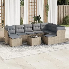 Gartensofa-Set mit 10-teiligen beigen Kissen aus synthetischem Rattan. von , Gartensets - Ref: Foro24-3218579, Preis: 569,81 ...