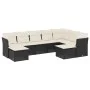 Set de sofás de jardín 8 piezas y cojines ratán sintético negro de , Conjuntos de jardín - Ref: Foro24-3218566, Precio: 493,0...