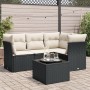 Set de muebles de jardín 5 pzas y cojines ratán sintético negro by , Garden sets - Ref: Foro24-3217586, Price: 300,77 €, Disc...