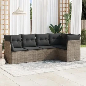 Juego de sofás jardín con cojines 5 pzas ratán sintético gris by , Garden sets - Ref: Foro24-3217600, Price: 308,19 €, Discou...