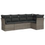 Juego de sofás jardín con cojines 5 pzas ratán sintético gris de , Conjuntos de jardín - Ref: Foro24-3217600, Precio: 303,75 €