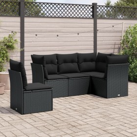 Gartenmöbel-Set, 5-teilig, mit schwarzen Polstern aus synthetischem Rattan. von , Gartensets - Ref: Foro24-3217635, Preis: 33...