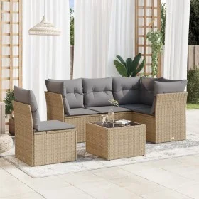 Juego de sofás jardín con cojines 6 pzas ratán sintético beige by , Garden sets - Ref: Foro24-3217649, Price: 363,50 €, Disco...