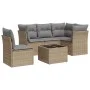 Gartensofa-Set mit 6-teiligen Kissen aus synthetischem Rattan in Beige. von , Gartensets - Ref: Foro24-3217649, Preis: 366,03...