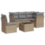 Juego de sofás jardín con cojines 6 pzas ratán sintético beige by , Garden sets - Ref: Foro24-3217649, Price: 371,42 €, Disco...