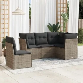 Juego de sofás jardín con cojines 5 pzas ratán sintético gris de , Conjuntos de jardín - Ref: Foro24-3217640, Precio: 308,19 ...