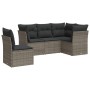 Gartensofa-Set mit 5-teiligen Kissen aus grauem synthetischem Rattan von , Gartensets - Ref: Foro24-3217640, Preis: 304,06 €,...