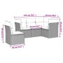 Gartensofa-Set mit 5-teiligen Kissen aus grauem synthetischem Rattan von , Gartensets - Ref: Foro24-3217640, Preis: 304,06 €,...