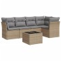 Gartensofa-Set mit 6-teiligen Kissen aus synthetischem Rattan in Beige. von , Gartensets - Ref: Foro24-3217609, Preis: 371,42...
