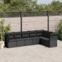 Set de comedor de jardín 7 pzas y cojines ratán sintético negro de , Conjuntos de jardín - Ref: Foro24-3249574, Precio: 451,9...