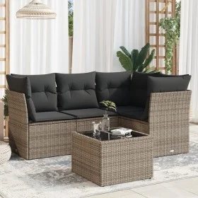 Juego de sofás jardín con cojines 5 pzas ratán sintético gris by , Garden sets - Ref: Foro24-3217590, Price: 307,50 €, Discou...