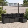 Set de muebles de jardín 5 pzas y cojines ratán sintético negro de , Conjuntos de jardín - Ref: Foro24-3249394, Precio: 331,3...