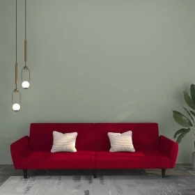 Zweiplätziges Schlafsofa aus Samt in Weinrot. von , Sofas - Ref: Foro24-375862, Preis: 253,48 €, Rabatt: %