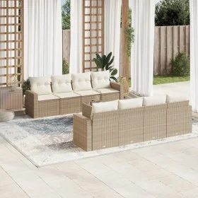 Gartensofa-Set, 9-teilig, mit Kissen, aus synthetischem Rattan in Beige. von , Gartensets - Ref: Foro24-3218738, Preis: 623,2...