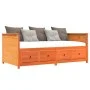 Sofá cama de madera maciza de pino marrón cera 100x200 cm de , Camas y somieres - Ref: Foro24-844437, Precio: 324,06 €, Descu...