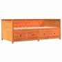 Sofá cama de madera maciza de pino marrón cera 100x200 cm de , Camas y somieres - Ref: Foro24-844437, Precio: 324,06 €, Descu...