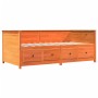 Sofá cama de madera maciza de pino marrón cera 100x200 cm de , Camas y somieres - Ref: Foro24-844437, Precio: 327,90 €, Descu...