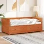 Sofá cama de madera maciza de pino marrón cera 100x200 cm de , Camas y somieres - Ref: Foro24-844437, Precio: 324,06 €, Descu...