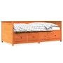 Sofá cama de madera maciza de pino marrón cera 100x200 cm de , Camas y somieres - Ref: Foro24-844437, Precio: 324,06 €, Descu...