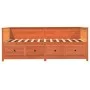 Sofá cama de madera maciza de pino marrón cera 100x200 cm de , Camas y somieres - Ref: Foro24-844437, Precio: 324,06 €, Descu...