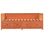 Sofá cama de madera maciza de pino marrón cera 100x200 cm de , Camas y somieres - Ref: Foro24-844437, Precio: 327,90 €, Descu...