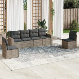 Gartenmöbel-Set, 6-teilig, mit grauen Polstern aus synthetischem Rattan. von , Gartensets - Ref: Foro24-3218800, Preis: 353,5...