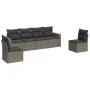 Gartenmöbel-Set, 6-teilig, mit grauen Polstern aus synthetischem Rattan. von , Gartensets - Ref: Foro24-3218800, Preis: 354,4...