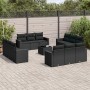 Gartensofa-Set und Kissen, 13-teilig, aus schwarzem Kunststoff-Rattan. von , Gartensets - Ref: Foro24-3218765, Preis: 915,33 ...