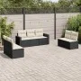 Set de comedor de jardín 7 pzas y cojines ratán sintético negro de , Conjuntos de jardín - Ref: Foro24-3218816, Precio: 389,0...