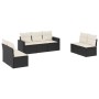 Garten-Essgruppe 7-teilig mit schwarzen Polstern aus synthetischem Rattan von , Gartensets - Ref: Foro24-3218816, Preis: 369,...