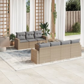 Gartensofagarnitur mit beigen Kissen, 8-teilig, aus PE-Rattan. von , Gartensets - Ref: Foro24-3218719, Preis: 505,09 €, Rabat...