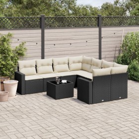 Set de sofás de jardín 8 piezas y cojines ratán sintético negro by , Garden sets - Ref: Foro24-3218746, Price: 503,88 €, Disc...