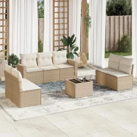 Juego de sofás de jardín con cojines beige 8 pzas ratán PE by , Garden sets - Ref: Foro24-3218828, Price: 508,85 €, Discount: %