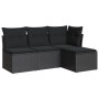 Juego de sofás jardín 4 pzas con cojines ratán sintético negro by , Garden sets - Ref: Foro24-3217495, Price: 229,72 €, Disco...