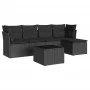 6-teiliges Gartensofa-Set und Kissen aus schwarzem Kunststoff-Rattan. von , Gartensets - Ref: Foro24-3217565, Preis: 348,83 €...