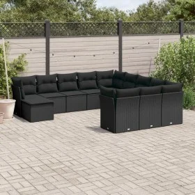 12-teiliges Gartensofa-Set mit schwarzen Kissen aus synthetischem Rattan. von , Gartensets - Ref: Foro24-3250464, Preis: 731,...