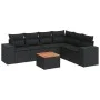 Garten-Essgruppe 7-teilig mit schwarzen Polstern aus synthetischem Rattan von , Gartensets - Ref: Foro24-3257791, Preis: 446,...