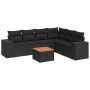 Set de comedor de jardín 7 pzas y cojines ratán sintético negro by , Garden sets - Ref: Foro24-3257791, Price: 453,73 €, Disc...